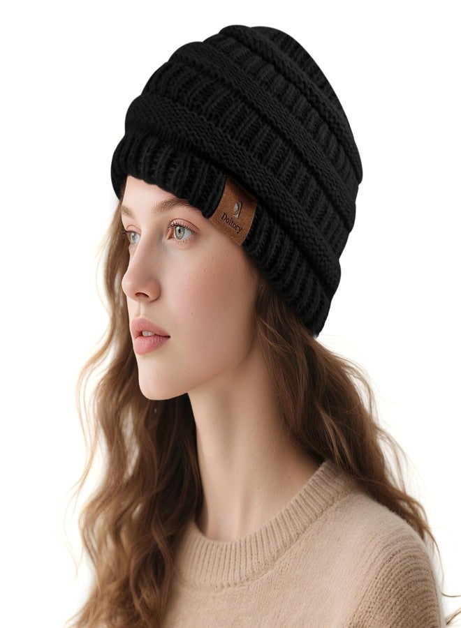 Doitory Beanies Hat for Women & Men,Warm Soft Knitted Beanie Unisex Cuffed Hat for Winter Fleece Lined Hats Snow Cap - Image 1